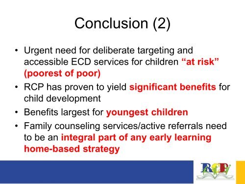 Evaluation of the Roving Caregivers Program in St Lucia impact ...