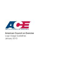 American Council on Exercise Logo Usage Guidelines January 2013
