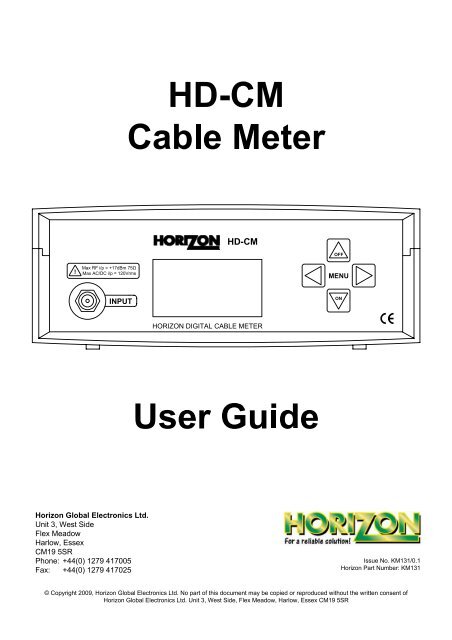Visio-0 Cover User Guide - Horizon Global Electronics Ltd - signal ...