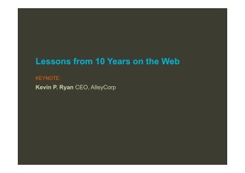 Lessons from 10 Years on the Web Kevin P. Ryan - Tradedoubler