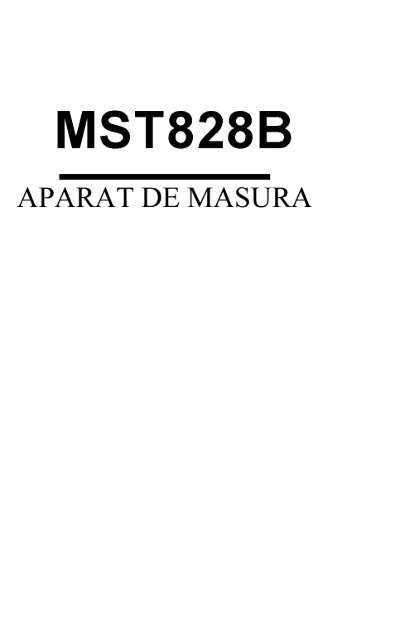 Manual aparat de masura MST828B
