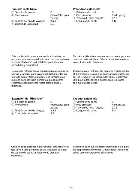 instruction book manual de instrucciones livre d'instructions - Janome