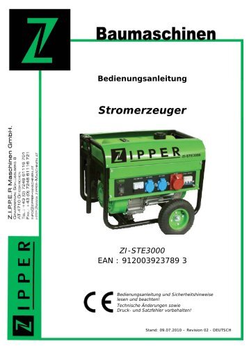 Anleitung Zipper STE3000