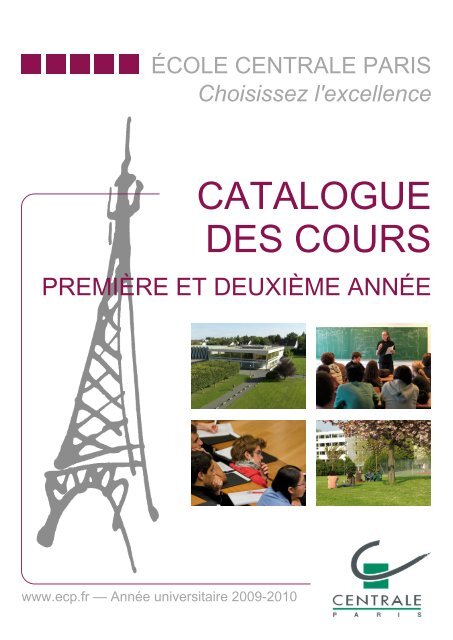Catalogue Cours Ingãnieurs Ecole Centrale Paris - 