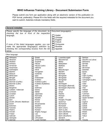 Document Submission Form - Influenza Training Digital Library