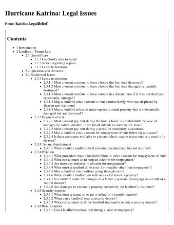 Hurricane Katrina: Legal Issues - Columbus School of Law