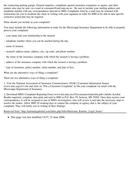 Hurricane Katrina: Legal Issues - Columbus School of Law