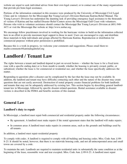 Hurricane Katrina: Legal Issues - Columbus School of Law
