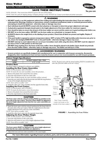 65960 Knee Walker Owner Manual - Phc-online.com