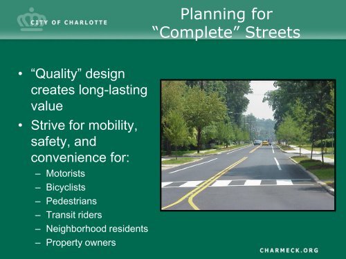 Urban Street Design Guidelines - (CSS) National Dialog 2