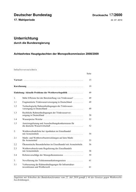 Deutscher Bundestag Unterrichtung