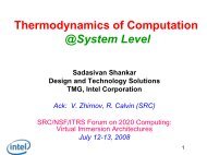 Sadas Shankar, Intel - Semiconductor Research Corporation