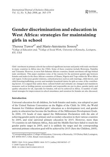 Gender discrimination and education in West ... - library.unesco-ii...