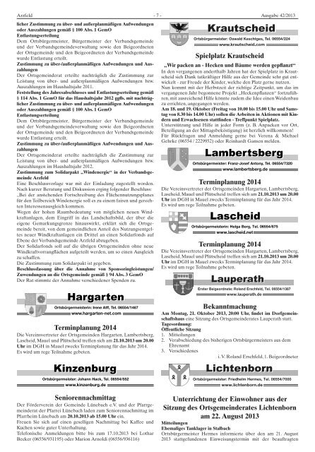 Ausgabe 42 - Verbandsgemeinde Arzfeld