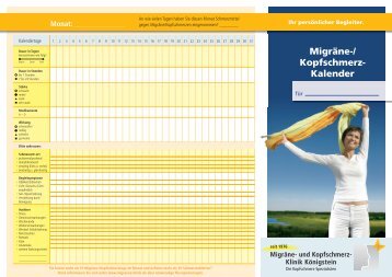 Migräne-/ Kopfschmerz- Kalender - Migräne-Klinik Königstein