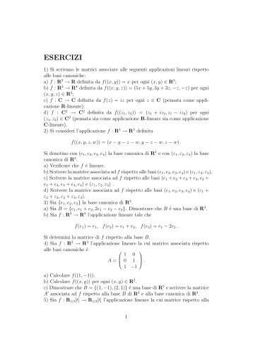 es.1 - Matematica e Applicazioni