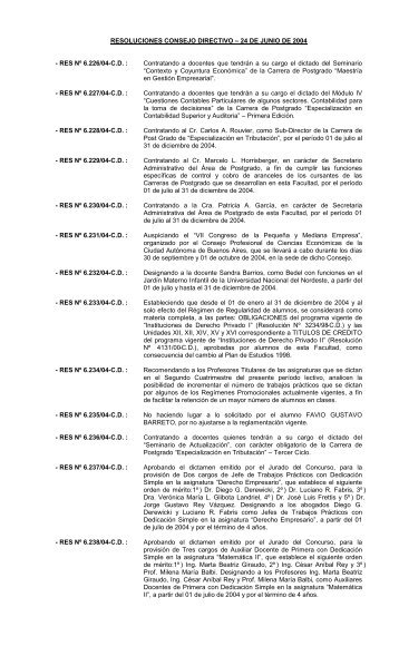 RESOLUCIONES CONSEJO DIRECTIVO â 24 DE JUNIO DE 2004 ...
