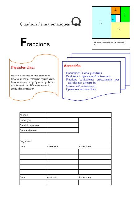 Quadern de fraccions per l'alumnat (versiÃ³ pdf) - Xtec