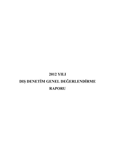 2012_Dış Denetim Genel Değerlendirme Raporu