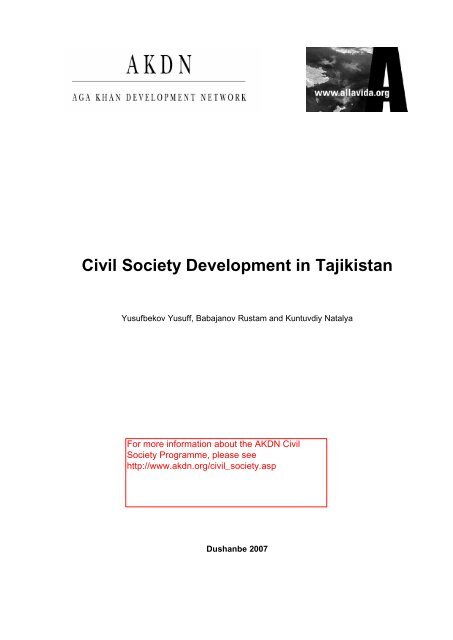 103. Civil Society Development in Tajikistan - Aga Khan ...