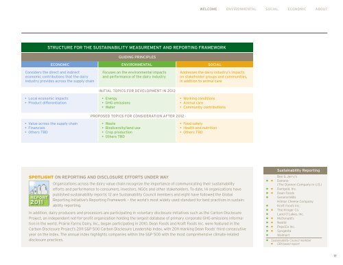 2011 U.S. Dairy Sustainability Report - Innovation Center for US Dairy