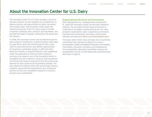 2011 U.S. Dairy Sustainability Report - Innovation Center for US Dairy