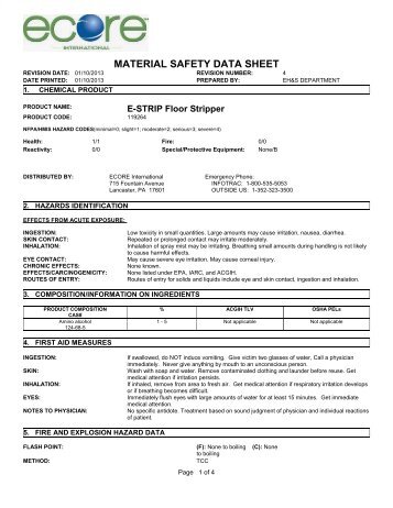 material safety data sheet - Everlast Sports Surfacing with Nike Grind