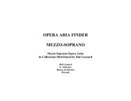 OPERA ARIA FINDER MEZZO-SOPRANO - Hal Leonard