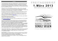 Freitagsbrief 01.03.2013 - Rudolf-Steiner-Schule Siegen Freie ...