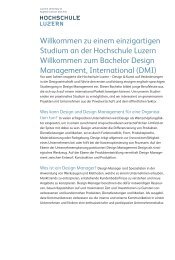 DMI - Design Management, International - Hochschule Luzern