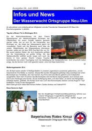 Infos und News 24 - Wasserwacht Ortsgruppe Neu-Ulm