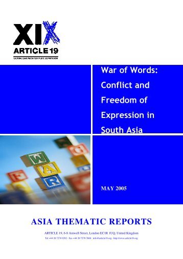 War of Words: Conflict and Freedom of Expression in ... - Article 19