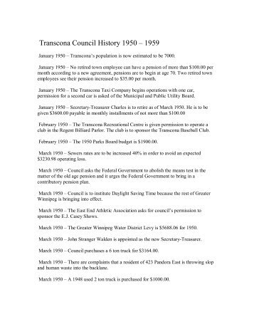 Transcona Council History 1950 - Miles MacDonell Collegiate ...