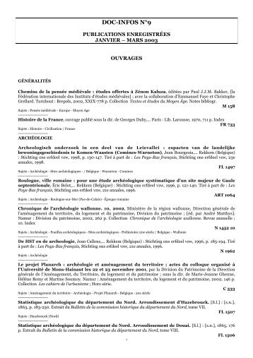 DOC-INFOS NÂ°9 - Institut de Recherches Historiques du Septentrion ...