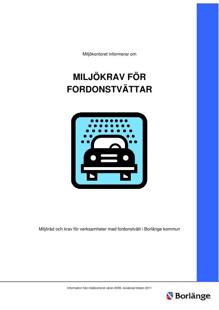 MILJÃKRAV FÃR FORDONSTVÃTTAR - BorlÃ¤nge kommun