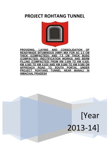 PROJECT ROHTANG TUNNEL - Bro.nic.in