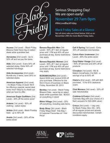 Access (1st Level) - Black Friday Blowout Sale ... - Rideau Centre