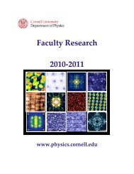 Faculty Research 2010-2011 - Physics - Cornell University