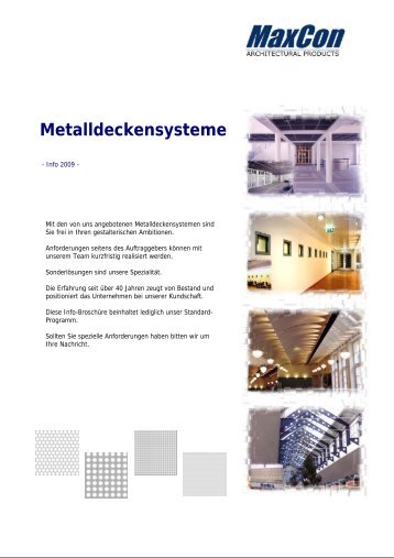 Metalldeckensysteme - MAXCON - Architectural Products