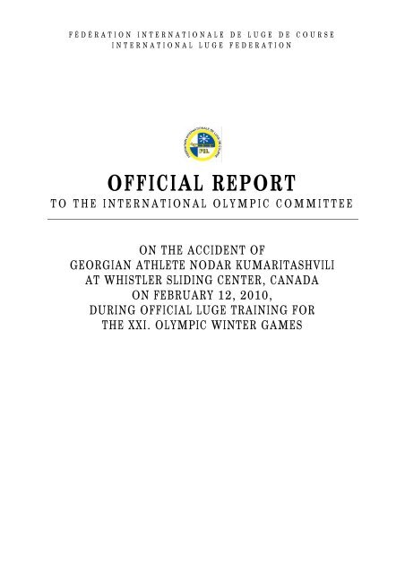 OFFICIAL REPORT - International Luge Federation