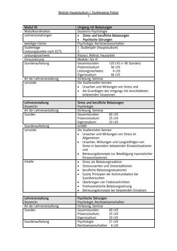 Module Hauptstudium I: Studiengang Polizei 1 Modul VII Umgang ...