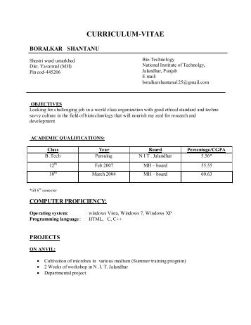 boralkar shantanu - Department Of Biotechnology