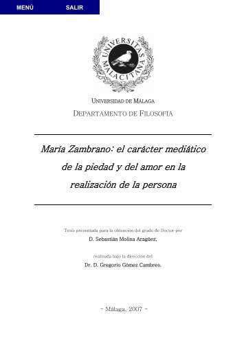 María Zambrano: el carácter mediático de la piedad y del amor en la ...