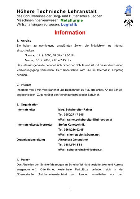 Information - HTL Leoben