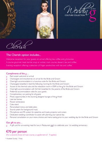 exclusive wedding packages - The G Hotel