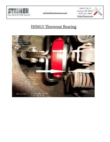 IHS015 Throwout Bearing Clutch Adjustment Installation Instructions