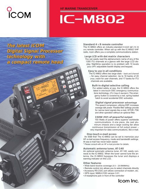 IC-M802 Leaflet - Icom UK