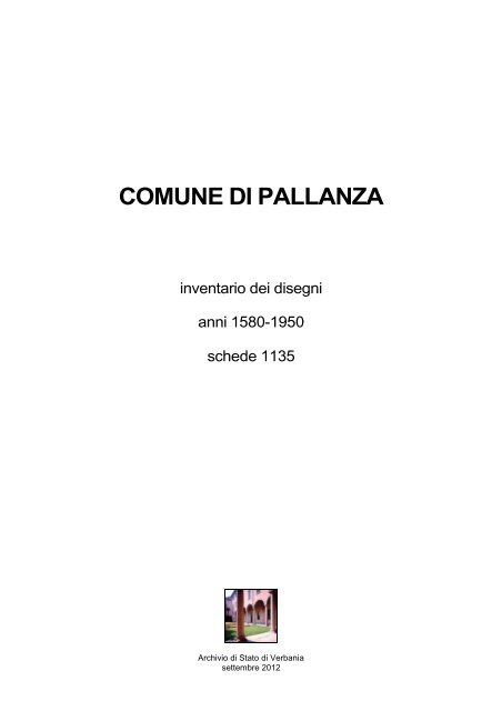COMUNE DI PALLANZA - Istituto Centrale per gli Archivi