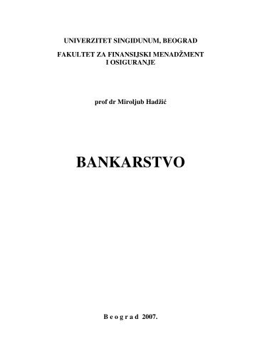 bankarstvo opsti deo.pdf - Univerzitet Singidunum