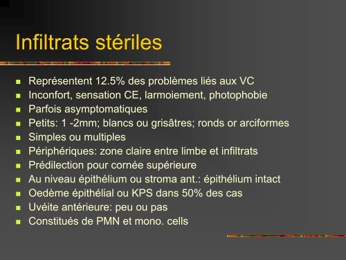 Complications secondaires aux lentilles ... - Bbarthelemy.com